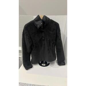SPYDER Womens Black Sherpa Fleece 1/4 Snap Pullover